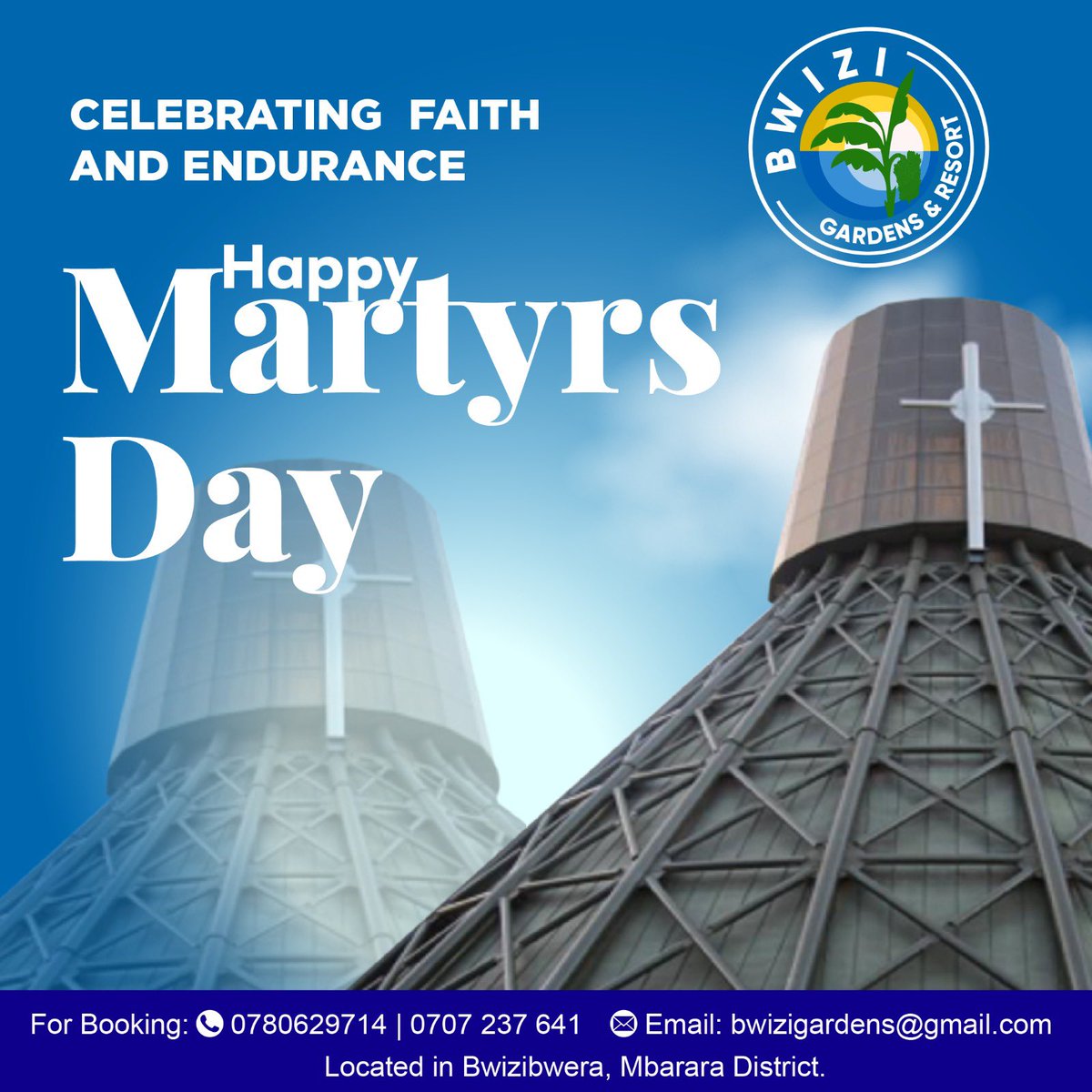 We remember and celebrate the lives of those who made the ultimate sacrifice for their faith.
May their courage always be an inspiration to all of us. 
Happy Martyrs’ Day! 
#MartyrsDay2023
#BwiziGardensAndResort