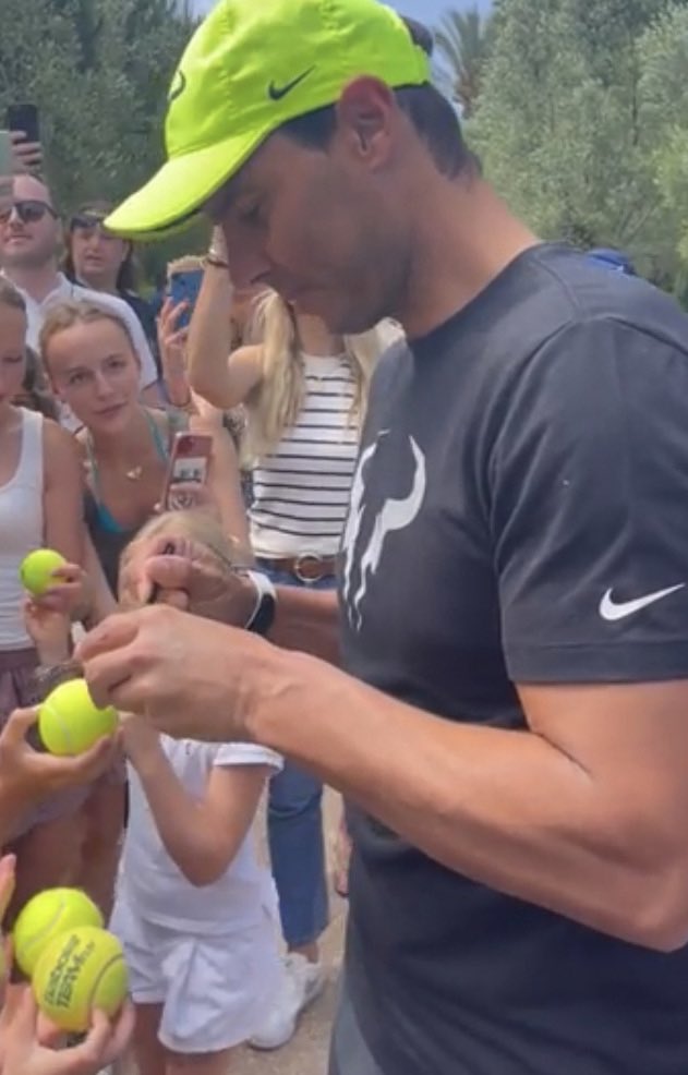 It was great to see an genuinely kind <a href="/RafaelNadal/">Rafa Nadal</a> meeting children whilst we were on holiday in Greece.

It’s a shame a mob of celeb obsessed adults brought things to an early end.