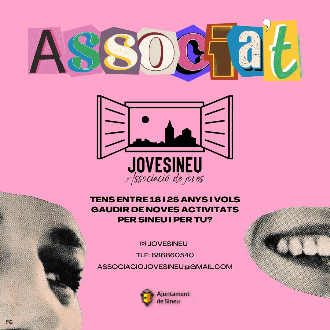 JoveSineu és la nova agrupació juvenil del nostre poble! Vols formar-ne part i engrescar-te amb les seves activitats!? Participa-hi! Més informació al cartell adjunt: