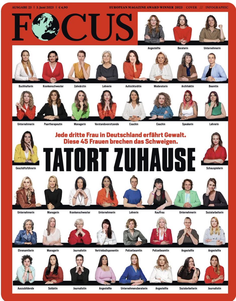 Es kostet Mut, drüber zu reden, dass man Opfer häuslicher Gewalt geworden ist. Die Frauen, die @frau_maier, Lara Wernig u. <a href="/KleistPhillipka/">Phillipka Kleist</a> für unsere Titelstory interviewt haben, haben auch noch Gesicht gezeigt - von der Angestellten bis zur Vorstandsvorsitzenden. 

#dienächste