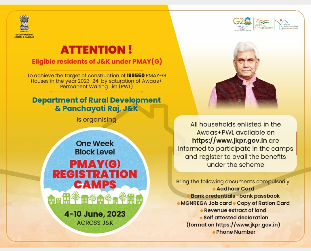 shah_Shakir_011's tweet photo. Deeply appreciate the personal efforts of Hon’ble LG @manojsinha_ Sahab in the allotment of a PMAY(G) target of additional 1.99 lakh houses for J&K - a #landmark_milestone towards achieving ‘Housing for All in J&K’.
#Gratitude
#developingJK
@OfficeOfLGJandK https://t.co/yYjKxzDlEW