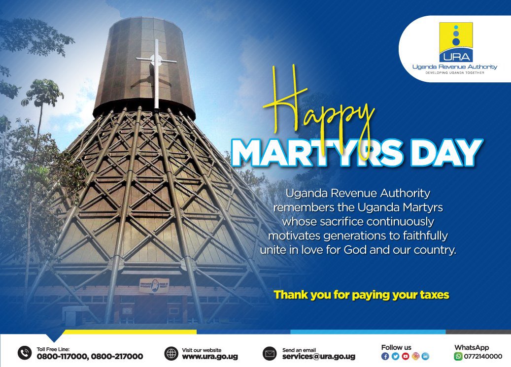 Umutaxrubaga's tweet photo. On this Day, We pay homage to the martyrs’ who paid the ultimate price for the seed of faith to their root in our country.

Their courage echoes through the ages inspiring us to stand firm in our faith.
Happy #MartyrsDay2023 
@umunkozi  @umutaxNkozi  @UMULUBAGA  @URAuganda https://t.co/NrAlxjNYCx