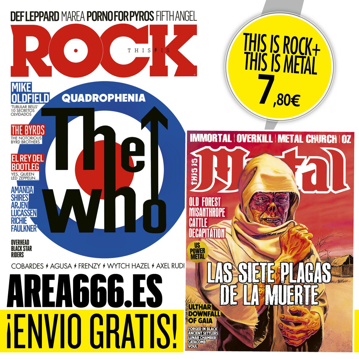 thisismetalmag's tweet photo. This Is Rock + This Is Metal x 7,80 € ➡️ https://t.co/2iTEUV7vv3
#Death #Overkill #Immortal #Demonaz #OZ #CattleDecapitation #Misanthrope #MetalChurch #OldForest #DownfallOfGaia #Ulthar #TheWho #MikeOldfield #TubularBells #DefLeppard #FifthAngel #ArjenLucassen #RichieFaulkner https://t.co/4PliQvyU7b