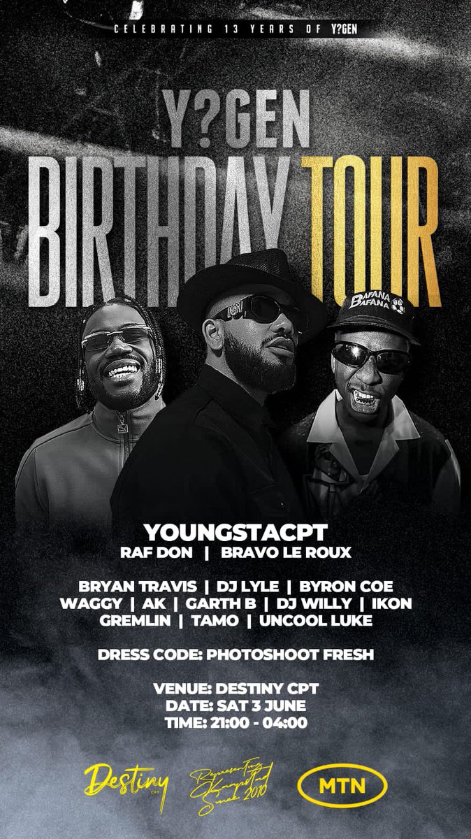 THE Y?GEN BIRTHDAY TOUR STARTS TONIGHTS