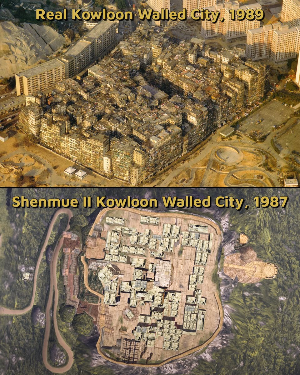 Kowloon Walled City.
➡️en.wikipedia.org/wiki/Kowloon_W…

#Shenmue✖️#RealWorld
