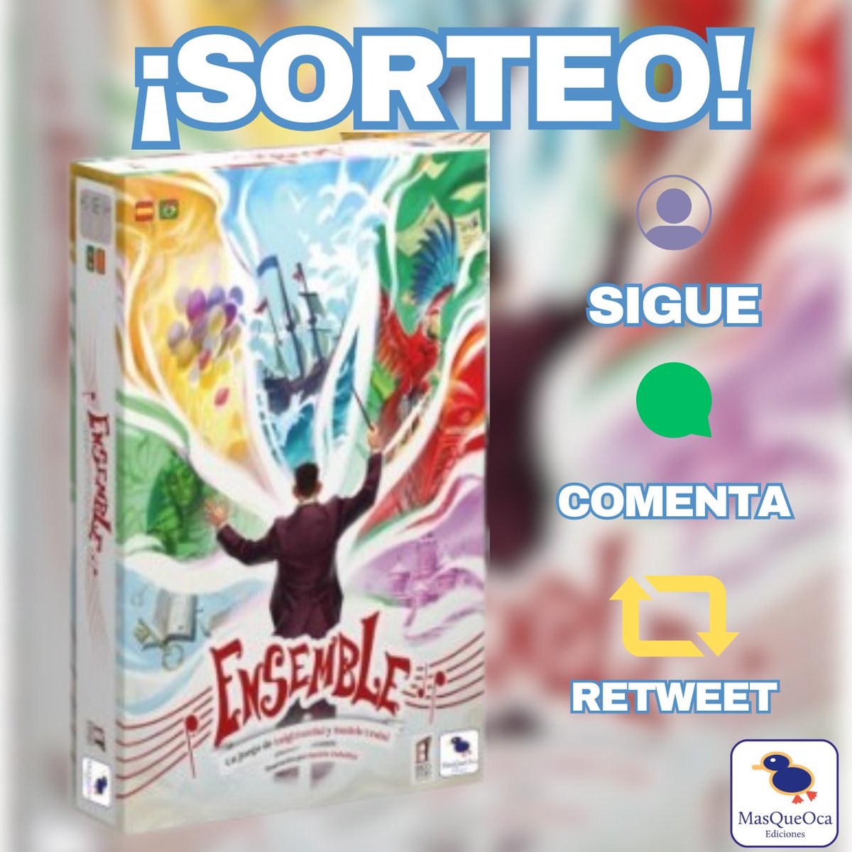 📢¡SORTEO!
Con motivo del premio al mejor Party Game por los <a href="/UKGamesExpo/">UK Games Expo</a> Awards 2023, sorteamos una copia de #Ensemble.
➡️Sigue a <a href="/MasQueOca/">MasQueOca</a> 
➡️Menciona con quién lo jugarías
➡️Haz retweet

🥳El 𝐕𝐢𝐞𝐫𝐧𝐞𝐬 𝟗 𝐝𝐞 𝐉𝐮𝐧𝐢𝐨 anunciaremos el ganador/a.

#playboardgames