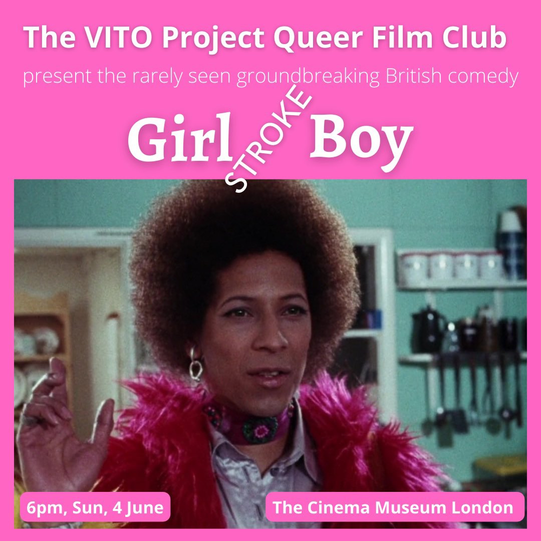 It’s tomorrow! Celebrate #PrideMonth <a href="/CinemaMuseum/">The Cinema Museum</a> with the delightful and little seen British comedy GIRL STROKE BOY (1971). Featuring #PeterStraker in a pioneering performance as U.K. cinema’s first #queer leading roles played by a black actor. Tickets: tinyurl.com/26vxnrch