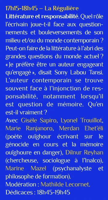 LateritProd's tweet photo. Demain dimanche 4 juin à 17h15 dans le cadre du Festival @Haiti_Monde retrouvez @m_ranjanoro à la librairie @lareguliere pour une table ronde Littérature et responsabilité https://t.co/C7CLlVbpq2