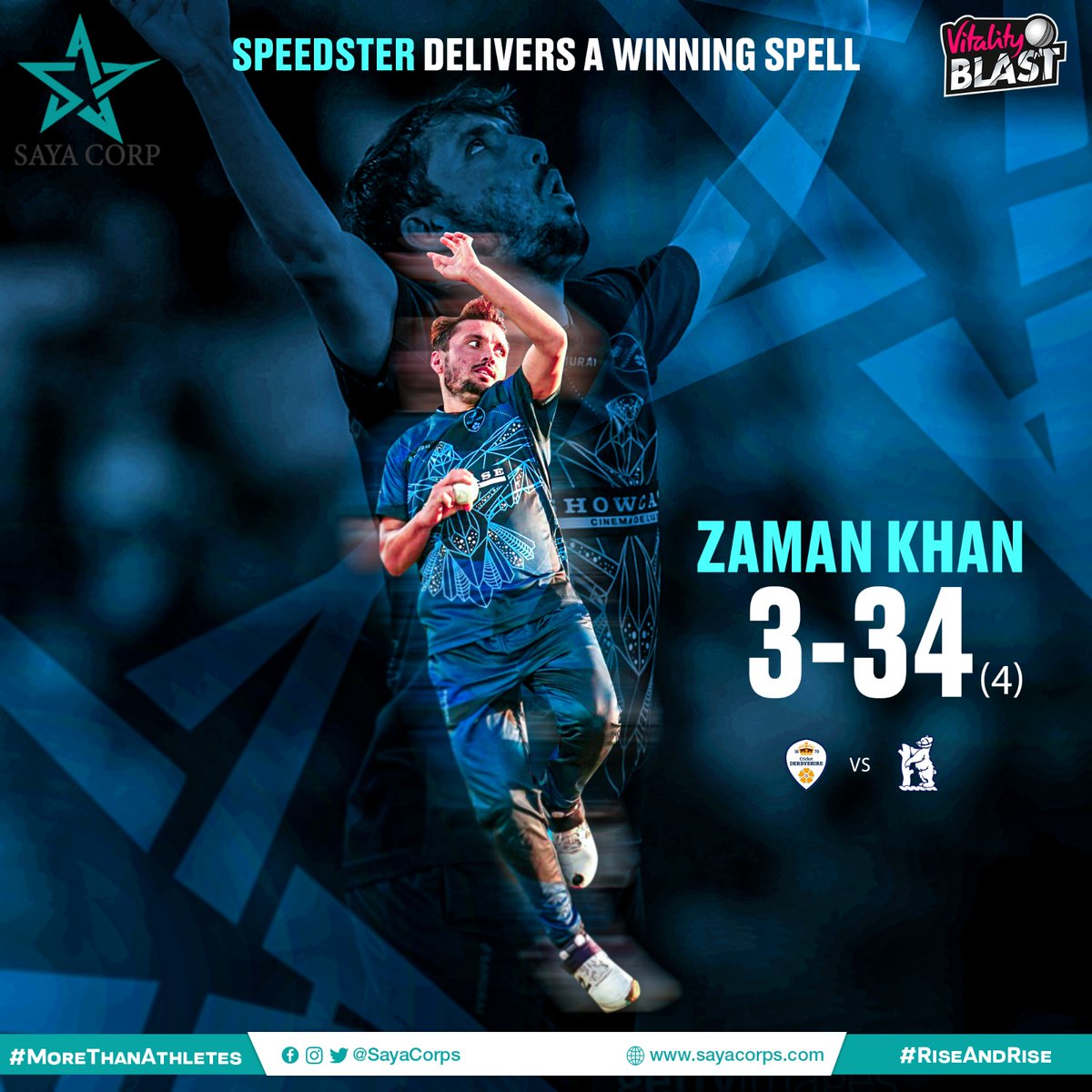 3️⃣ for 3️⃣4️⃣ for @ZamanKhanPak 👏🏻

The #SayaCorporation rising star just keeps getting better and better, his impressive spell helped his team defend the target.

He now has 8️⃣ wkts in the tournament and continues to #RiseAndRise in the charts 📈

#MoreThanAthletes @TalhaAisham