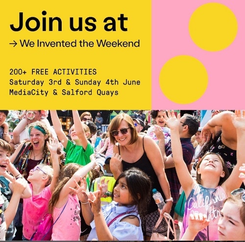 Don't forget We Invented The Weekend is on this weekend, there is loads going on for FREE.

What are you waiting for??

#WhatsOn
#Events
#WeInventedTheWeekend
#Salford