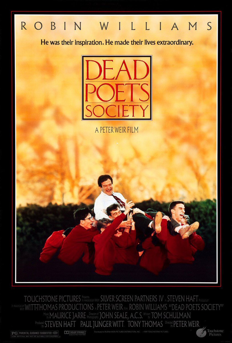 🎬MOVIE HISTORY: 34 years ago today, June 2, 1989, the movie 'Dead Poets Society' opened in theaters!

#RobinWilliams #RobertSeanLeonard #EthanHawke @MrJoshCharles #GaleHansen #NormanLloyd @tahitismith #DylanKussman #JamesWaterston #AlexandraPowers #LeonPownall #GeorgeMartin