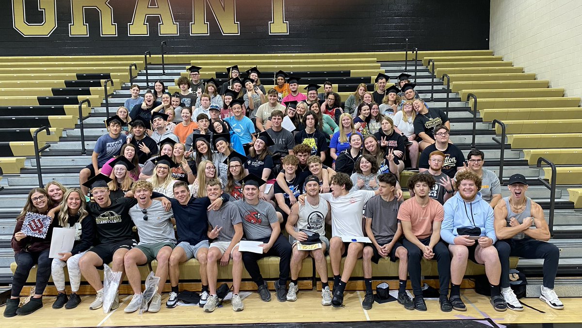 Graduation tomorrow. Good luck to softball today. To celebrate how about the at ease class picture. #WeAreMG