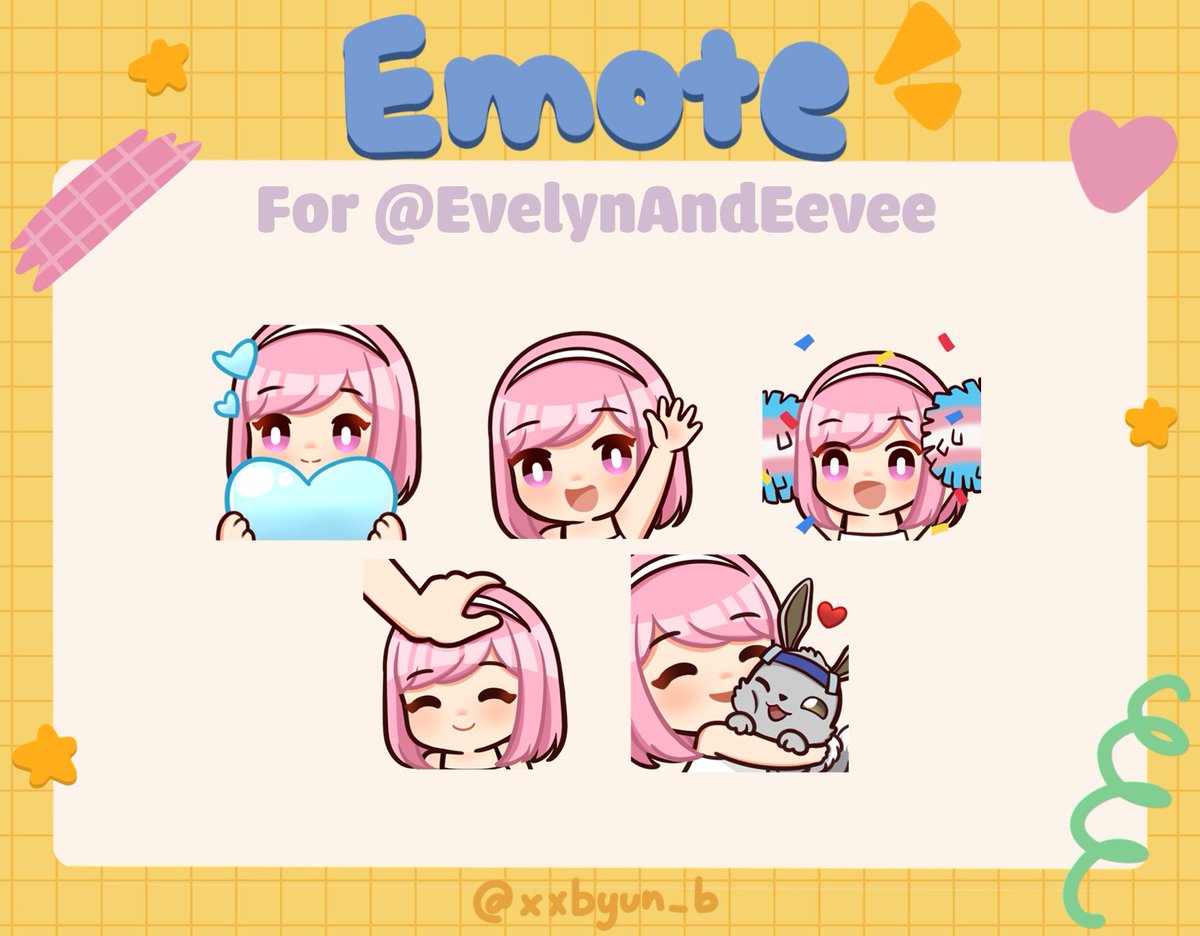 xxbyun_b's tweet photo. I open some slots for June commission. If you have any questions, feel free to DM me

Please check my price list in the link below ✨https://t.co/flqszZVXYU

RTs are very much appreciated! 💚(。・ω・。)
#commissionsopen #commission #emote #emoteartist #TwitchEmoteArtist https://t.co/WahNa8dlzS