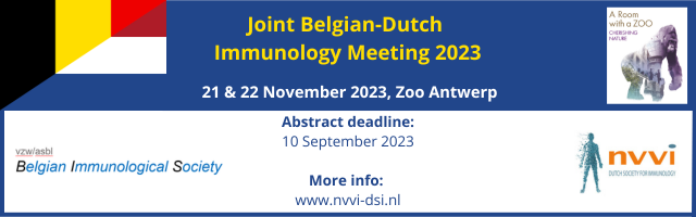 Young Belgian Immunological Society (@ybis_be) on Twitter photo Mark the 21st and 22nd of November in your calendar.
This year #BIS and <a href="/DsiNvvi/">NVVI Dutch Society for Immunology</a> are teaming up for a joint #Immunology Meeting. Together with <a href="/nvvi_y/">yNVVI</a> we will organise a workshop aimed at early career researchers. For information and abstract submission: nvvi-dsi.nl/events2/joint-… Mark the 21st and 22nd of November in your calendar.
This year #BIS and <a href="/DsiNvvi/">NVVI Dutch Society for Immunology</a> are teaming up for a joint #Immunology Meeting. Together with <a href="/nvvi_y/">yNVVI</a> we will organise a workshop aimed at early career researchers. For information and abstract submission: nvvi-dsi.nl/events2/joint-…