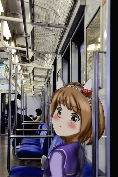 「looking at viewer train interior」 illustration images(Latest)