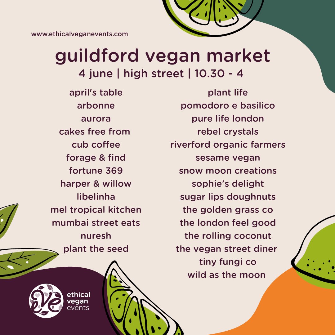 epic line up for tomorrow in #guildford find us along the high street! #notjustforvegans