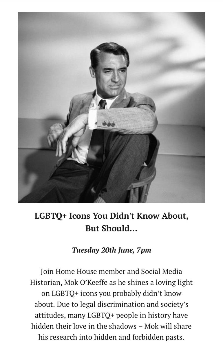 For Pride Month I am delighted to be speaking about LGBTQ history @HomeHouseLondon #Pride2023 #Pride #history
