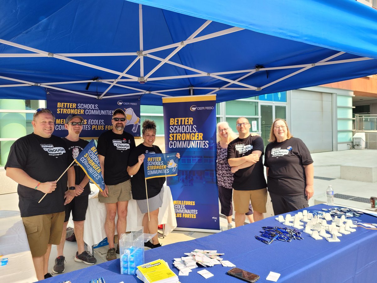 Join us at Kitchener City Hall today until 11am. Help us shout Enough IS Enough! #osstf #WeSayEnough #EnoughIsEnough