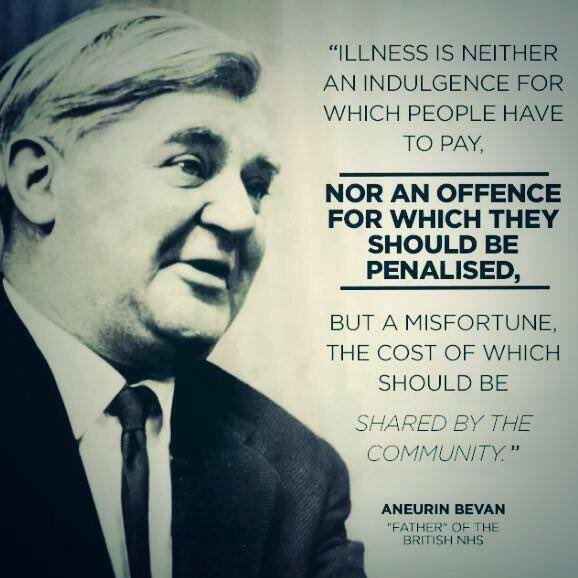 Illness is neither an indulgence for which people have to pay

Nor an offence for which they should be penalised 

But a misfortune, the cost of which should be shared by the community

Please RT if you want to keep it that way