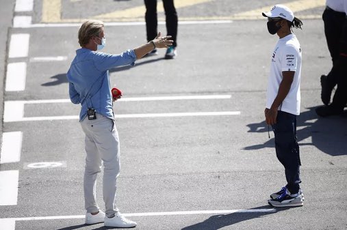 Lewis: what do you want?? 

Nico: a hug Lewis 🥺

#SpanishGP