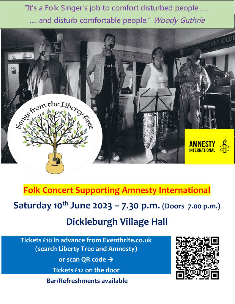amnestyelycity's tweet photo. A fab Folk fund-raiser by @amnesty #Diss, The Liberty Tree at #Dickleburgh Village Hall, #Norfolk IP21 4NL Saturday 10th June, 7.30pm (doors open 7pm). Bar &amp; refreshments. 
https://t.co/UZAbLT4kui 
Tickets also on the door, on the night https://t.co/FIVzCDH6YW