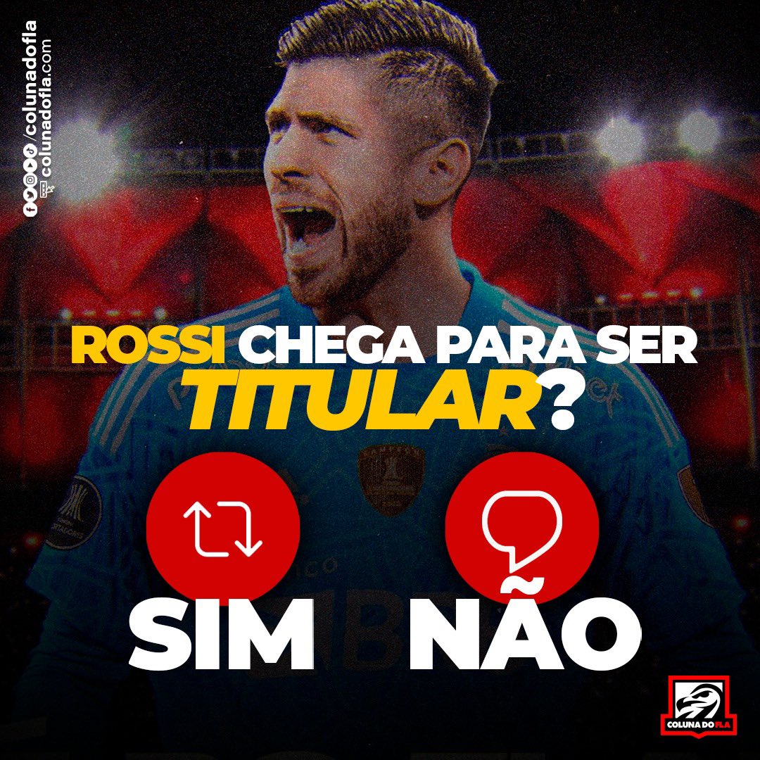 ColunadoFla's tweet photo. [📊] Pra você, Rossi chega para ser titular? #colunadofla https://t.co/vzq8hJ1tDi