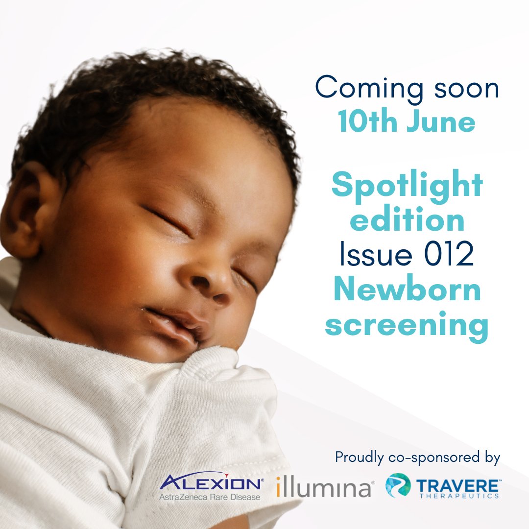 RareRevolutionM's tweet image. COMING SOON, on 10th June 2023, our next spotlight edition highlighting #NewbornScreening (#NBS) programmes in America, Europe and Australia.

This edition is RARE Revolution’s first co-sponsored #SpotlightEdition, proudly co-sponsored by @AlexionPharma, Astra Zeneca Rare…