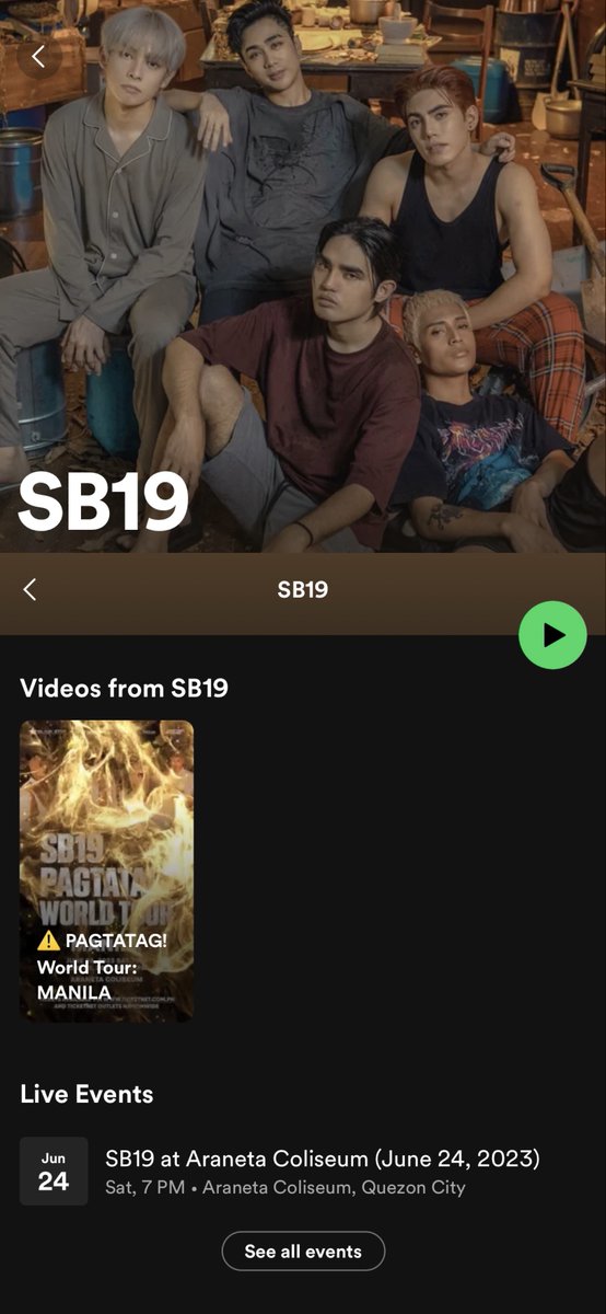 Check out SB19's first clip on Spotify! 

More tour details can also be found here:
🔗 open.spotify.com/artist/3g7vYcd…

#SB19 #PAGTATAG #SB19PAGTATAG #PAGTATAGWorldTour