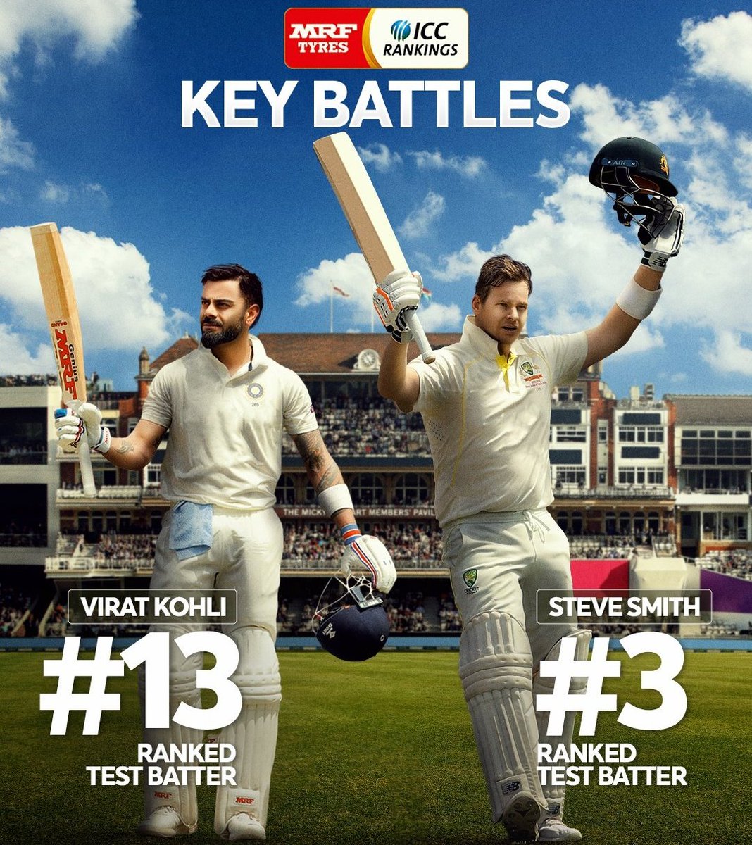ICC poster for the Key Battle during WTC Final - Virat Kohli Vs Steven Smith.