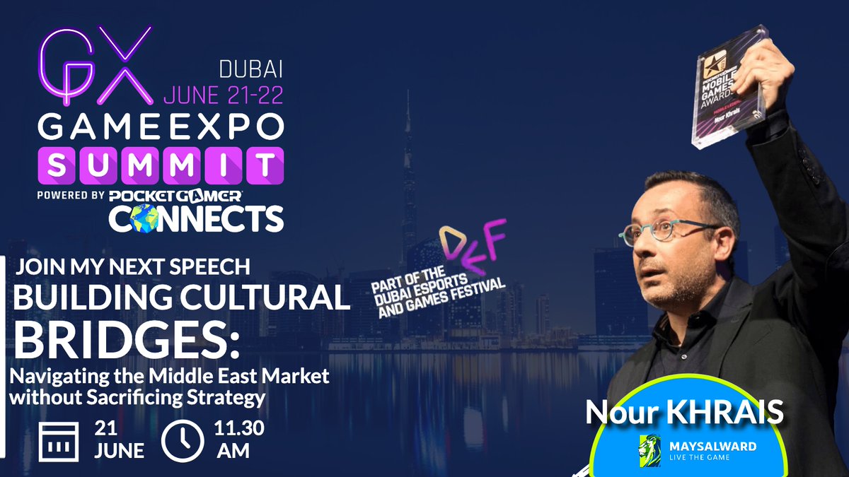 Can't wait for #GameExpoSummit to join the gaming experts! Let's share knowledge and push limits!
Join the Dubai Game Expo Summit :
pgconnects.com/DubaiGameExpoS…
#gameexpo #DEF #dubaiesportsandgamesfestival #DubaiGES #GameExpoSummit #maysalward.