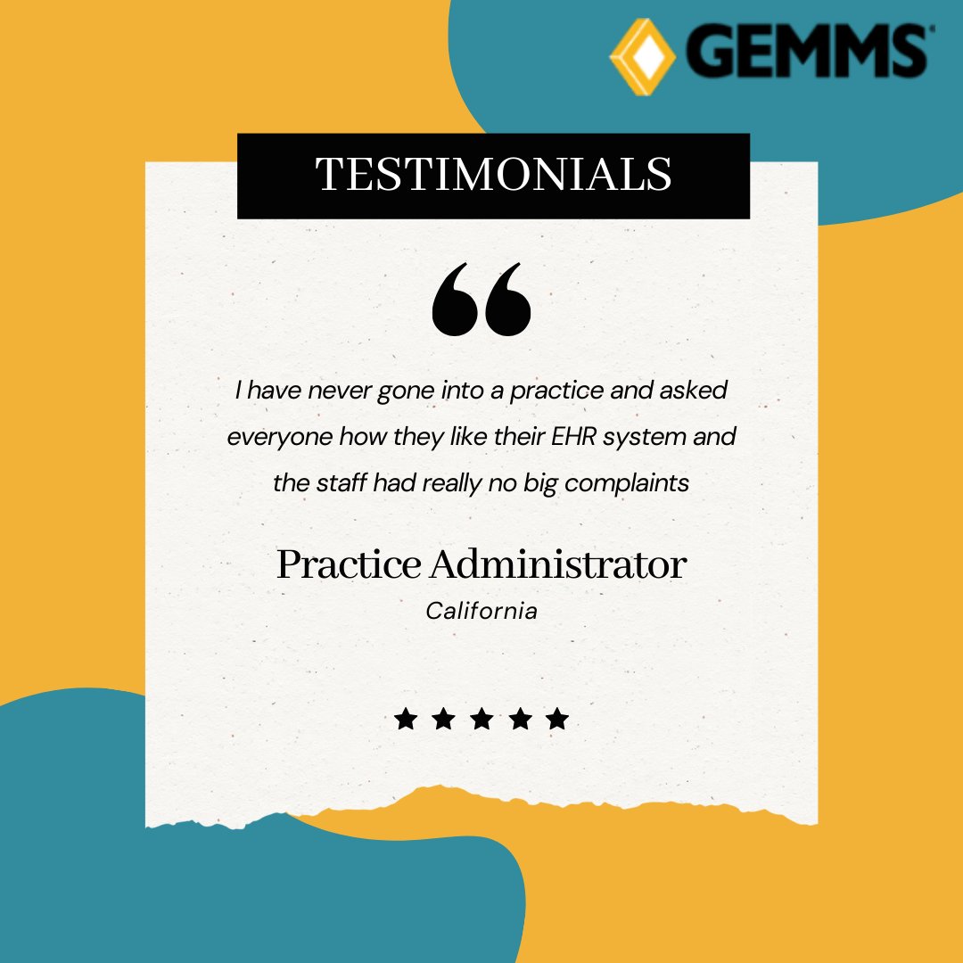 Happy staff, happy practice! Our satisfied clients speak for us. Join the league of happy clients with Gemms One. 

#testimonial #gemmsone #cardiologyehr #ehrsoftware #cardiologist #medicalpractitioner #hearthealth #heartdoctor #california #californiadoctors #californiahospitals