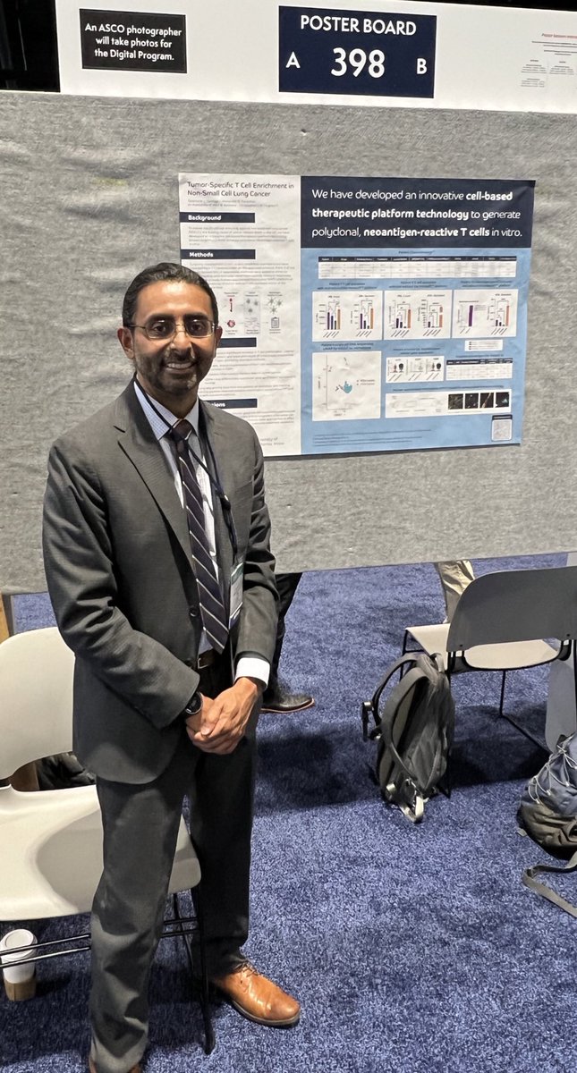 Excited to present our research with the @UCIrvine Department of Molecular Bio and Biochem and Division of Thoracic Surgery!   

Assessing a Novel method to generate polyclonal, neoantigen-relative T Cells.

#ASCO2023 @ASCO #asco
@UCIrvineHealth @UCIrvineSurgery @HughesLabUCI