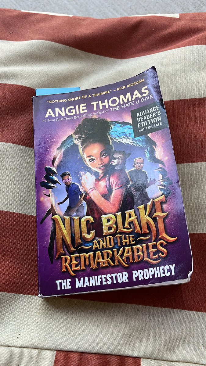 I have so much grading to do but instead I’m sitting on the front porch finishing this one today. I can’t put it down! @angiecthomas @BalzerandBray #BookPosse