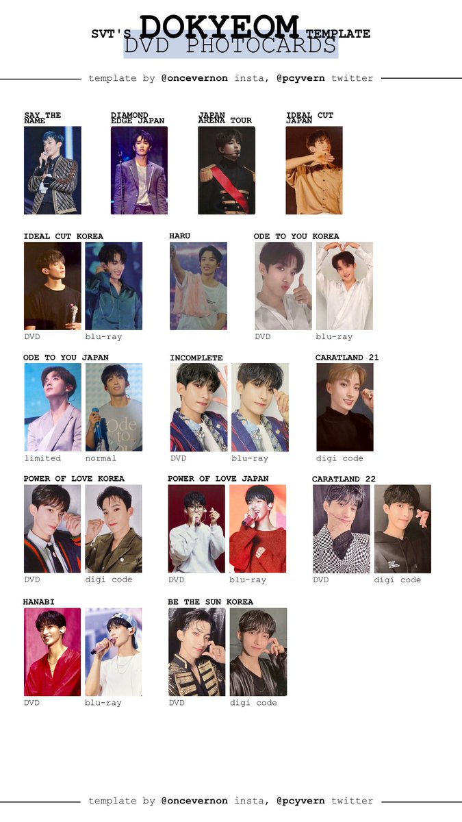 seventeen dvd photocard templates updated with the be the sun