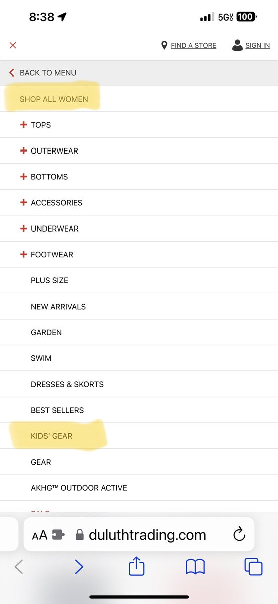 Daniel_Doyle's tweet photo. hey @DuluthTradingCo, why is your Kid’s section listen under Women, but not Men? Maybe for Father’s Day you could add it under the Men’s section- or just give it it’s own heading. https://t.co/oRECzM1hZB