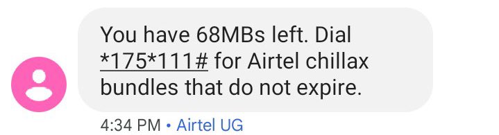 68 mbs left but in five minutes it’s finished  but @Airtel_Ug