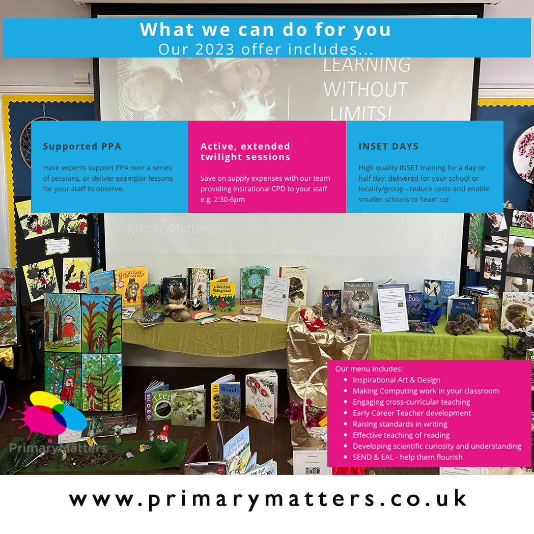 There is huge pressure on schools to get the best possible results in English and Maths. The best way to obtain these results is to engage, motivate and enthuse pupils so that they want to learn. This is precisely what Primary Matters helps schools to do.

#cpd #primarymatters