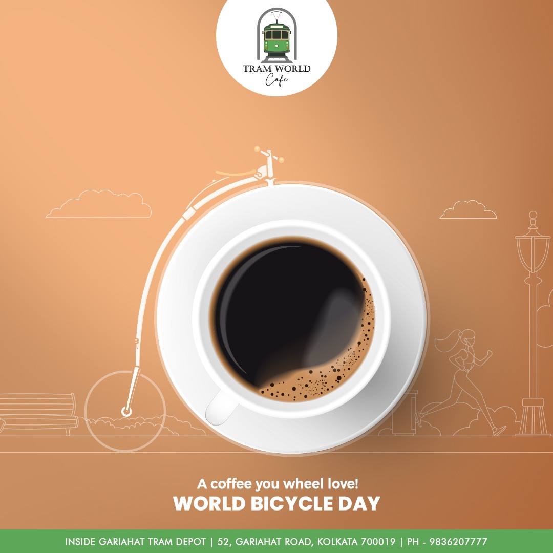 Celebrate Bicycle Day with a visit to Tram World Cafe and discover a perfect cup of coffee with your squad!

#NewPlaceAlert #Kolkata #CityOfJoy #Coffee #BicycleDay #Tram #TramCafe #BeautifulLocation #NewCafe #GoodFood #GoodDrinks #ThingsToDoInKolkata #KolkataFoodie  #EveningParty