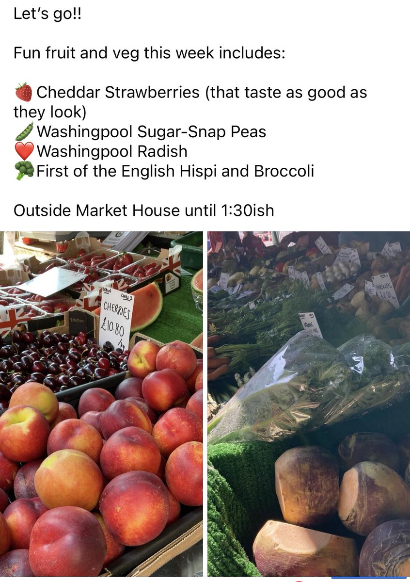 In the market stall this morning and in the farm shop Monday - Saturday 8am-5pm 🍓🫛 Early English fruit and veg - the start of the season. #eatseasonally #buylocal