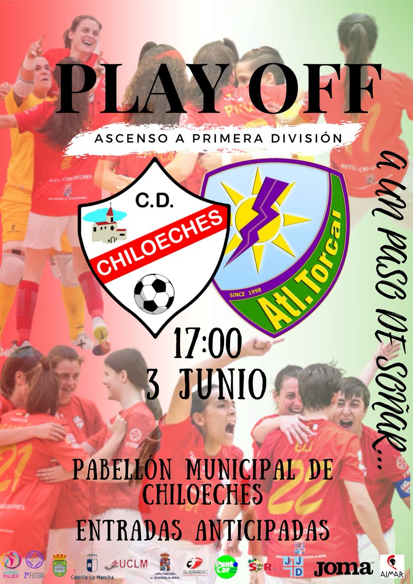 CDChiloeches's tweet image. HOY NUESTRO SUEÑO PUEDE HACERSE REALIDAD... NOS AYUDAS A CUMPLIRLO???

🔴 PLAY OFF ASCENSO 🔴 
🏆 3a RONDA: FINAL

@CDChiloeches 🆚️ @AtleticoTorcal 

📅 Sábado 3 junio
⏰️ 17,00h
🏟 Pab.Chiloeches 
🖥 @live_vuvuzela

VAMOS CHILO 💪⚽️🔴