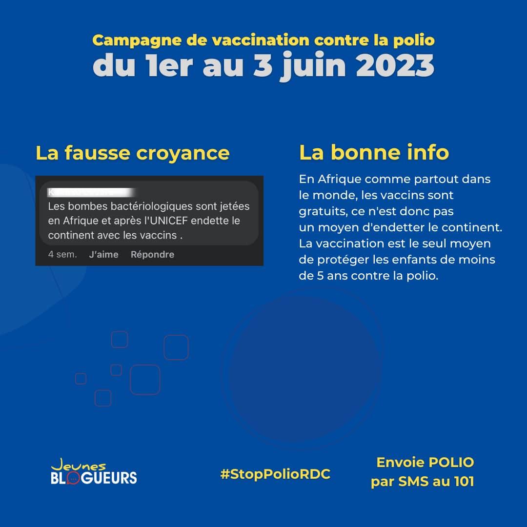 LydieKahambu's tweet photo. Les fausses rumeurs et les doutes sur la vaccination persistent et exposent nos enfants aux maladies liées à la non-vaccination telles que la poliomyélite.

Alors ne cède pas aux rumeurs.

#StopPolioRDC @YannMousse @ObedMuhindo1 @SophieChavanel https://t.co/Y9nEAMH4ME