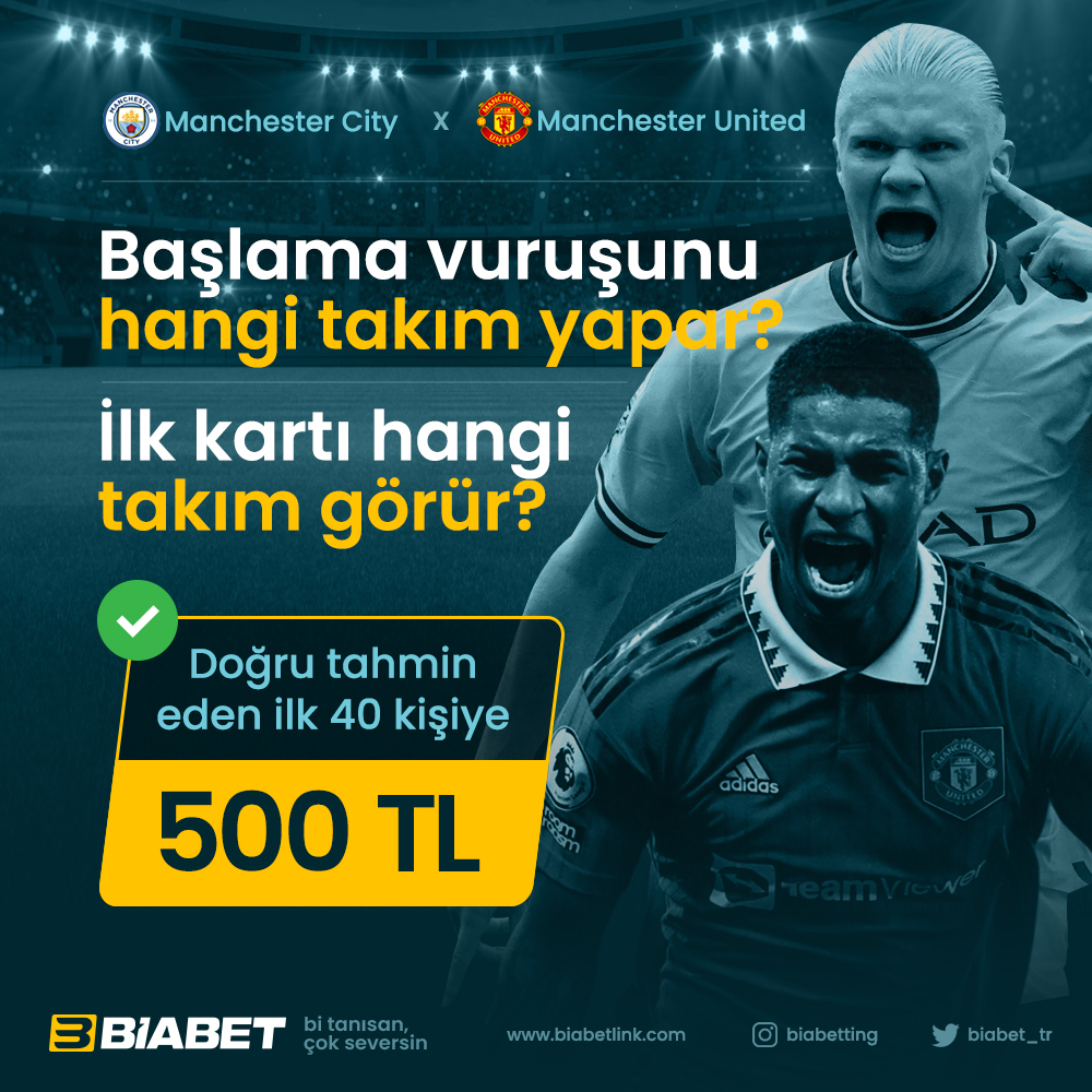 biabet_tr's tweet image. FA Cup Finaline Etkinlik!🏆

M.City🆚M.United / Maçın başlama vuruşunu kim yapar? İlk kartı hangi takım görür?

İlk 40 kişiye 500₺ 🎁

👉RT, FAV yap, 3 kişi etiketle  
👉Form açıklamasındaki hesapları takip et

‼️Etkinlik formunu doldur: l24.im/23f9SpJ