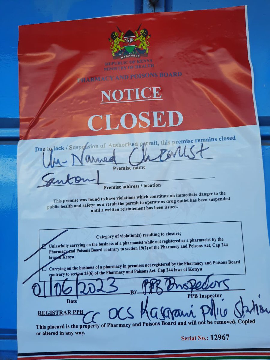 Pharmacy and Poisons on Twitter "WARNING Tampering with PPBKenya
