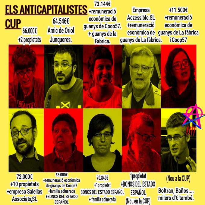 Aquí els teniu faistes 
Van d'anarques i son fills de la burgesia catalana els de la <a href="/CUPPriorat/">CUP Priorat</a>