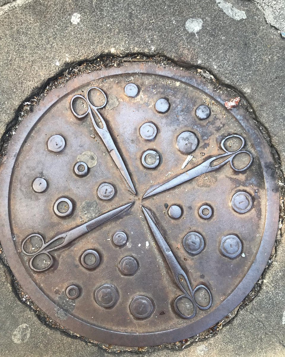 RembrandtsRoom's tweet photo. This is probably an old coal drop cover. There used to be hundreds of these so that the coal man could deliver coal directly into your cellar from the street. This one is in Brick Lane, London, once the home of the renowned silk weavers. https://t.co/kDVXzfLfxE