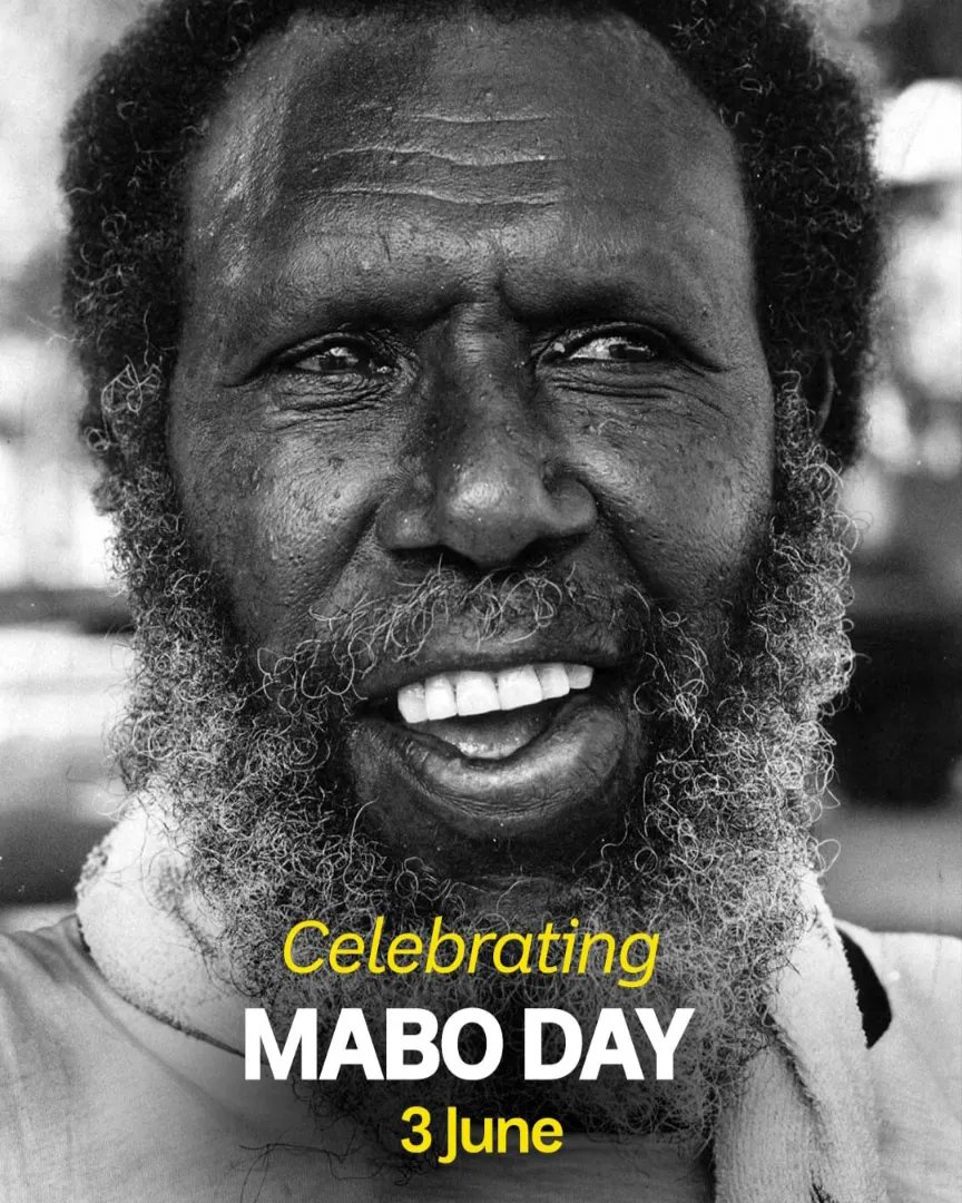 Today commemorates Mer Island man Eddie Koiki Mabo and his successful efforts to overturn the legal fiction of terra nullius, or ‘land belonging to no-one’.

#aboriginalandtorresstraitislanderrights #landrights #sovereignty