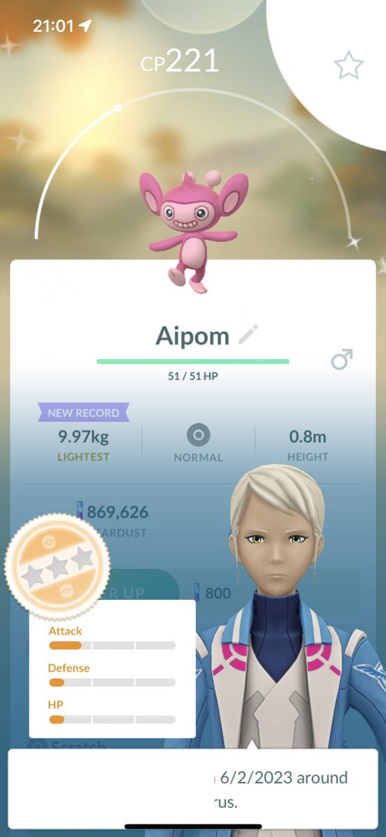 I wasn’t expecting this at all, it’s a home spawn 😝. Shiny ✨ Aipom from last night. 😊#ポケモンGO #PokemonGo #PurpleFeebas