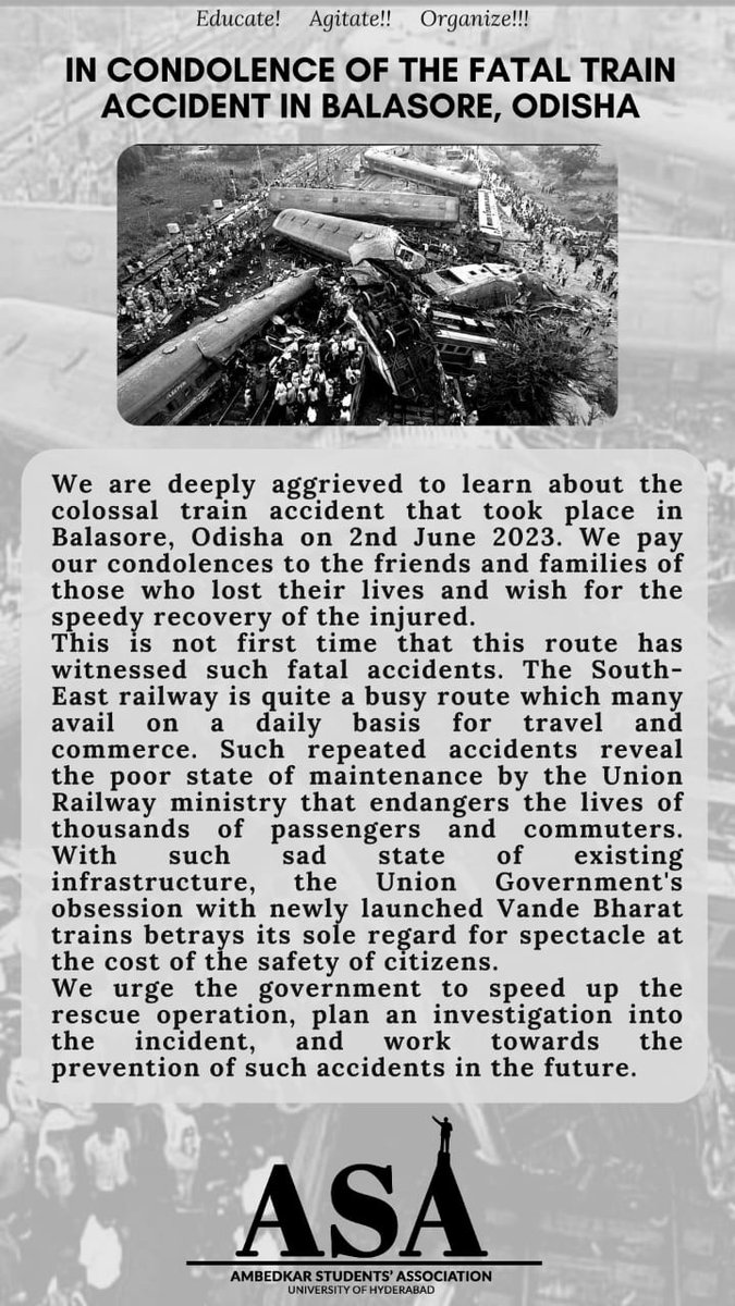 In Condolence of the Fatal Train Accident in Balasore, Odisha #CoramandalExpress