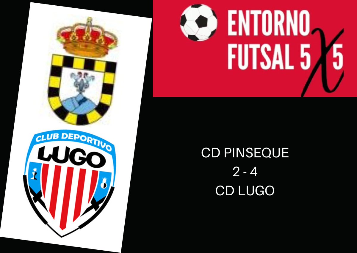 🏆 Play-off de ascenso a 2ª 🇪🇦

🗞️ Ida de las semifinales:

🤍💙 C.D. Pinseque 2️⃣
🆚
❤️🤍 C.D. Lugo 4️⃣

➡️ Goleadores @CDPINSEQUE 🤍💙
⚽ @LuisTerraz8 🇪🇦
⚽ #CarlosAlmenara 🇪🇦

➡️ Goleadores @CDLugoSala ❤️🤍
⚽⚽ @_Alexdiz22 🇪🇦
⚽ @Porto__7 🇪🇦
⚽ @iago7 🇪🇦

#Pinseque #Lugo #5x5