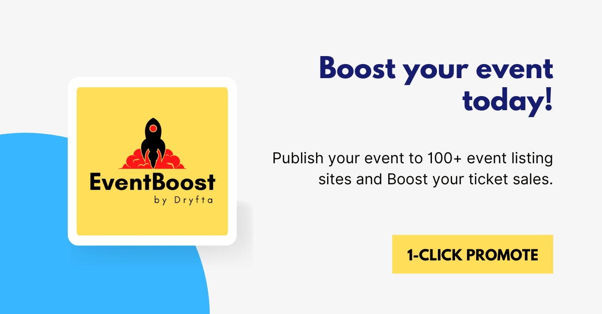 GetEventboost's tweet image. The fastest, easiest &amp;amp; cheapest way to promote your events and reach thousands of people across the globe. #eventpromotion #eventmarketing #eventtech 

Check it out: dryfta.com/eventboost/